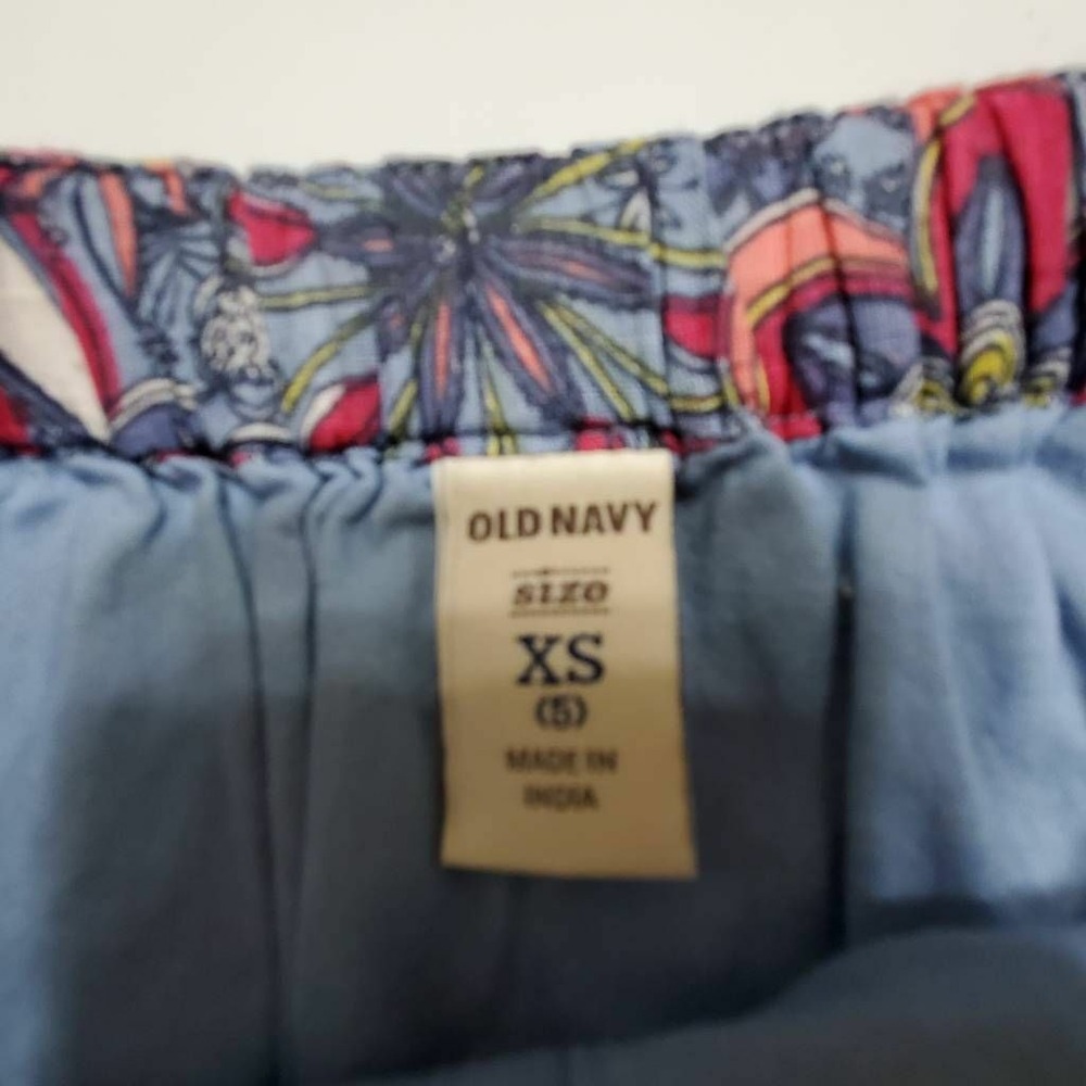 Old Navy Girls Romper Blue Red Floral Tie Front Sleeveless Knot Buttons XS - Picture 12 of 12